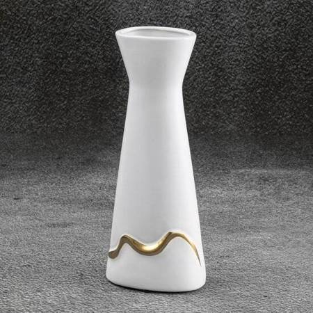 Wazon ceramiczny EBRU biało-złoty
